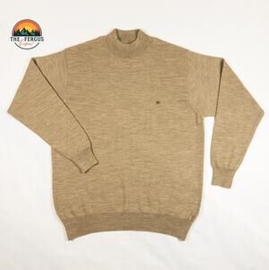 Monte Carlo Magna Wool Mock Neck Beige Classic Casual Career Sweater 40 US